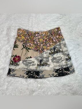 Anthropologie Leifnotes Mini Skirt Womens Size 12 Fortress Floral Pleated Short